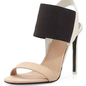 VINCE sz 11M Gaudin color-block heels in nude/black/white (excellent pre-owned)